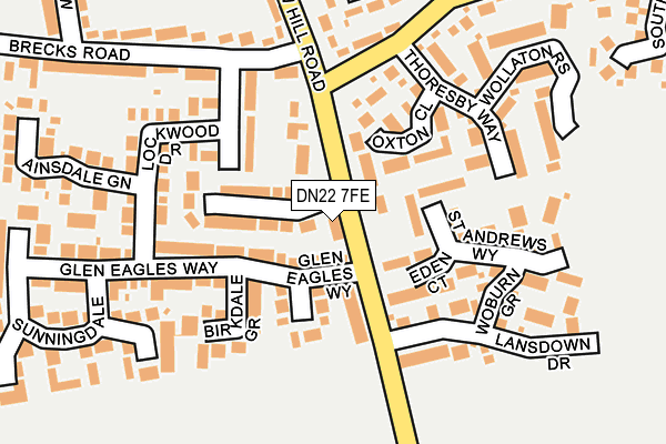 DN22 7FE map - OS OpenMap – Local (Ordnance Survey)