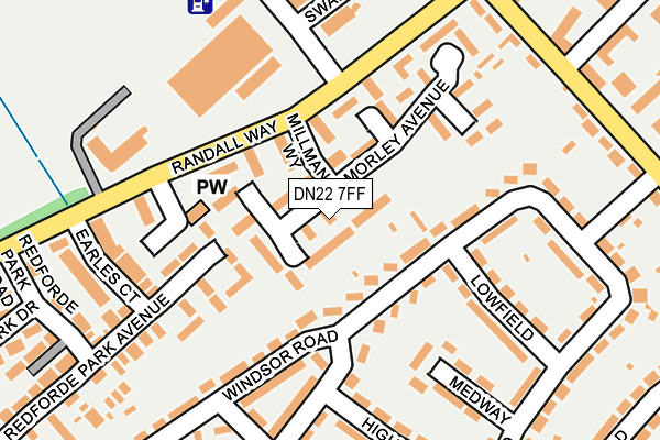 DN22 7FF map - OS OpenMap – Local (Ordnance Survey)