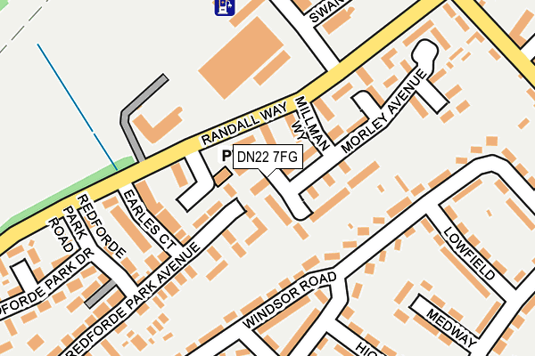 DN22 7FG map - OS OpenMap – Local (Ordnance Survey)