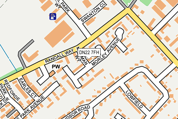 DN22 7FH map - OS OpenMap – Local (Ordnance Survey)
