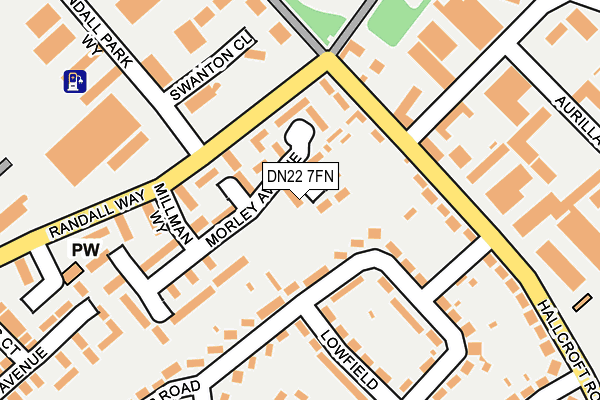 DN22 7FN map - OS OpenMap – Local (Ordnance Survey)