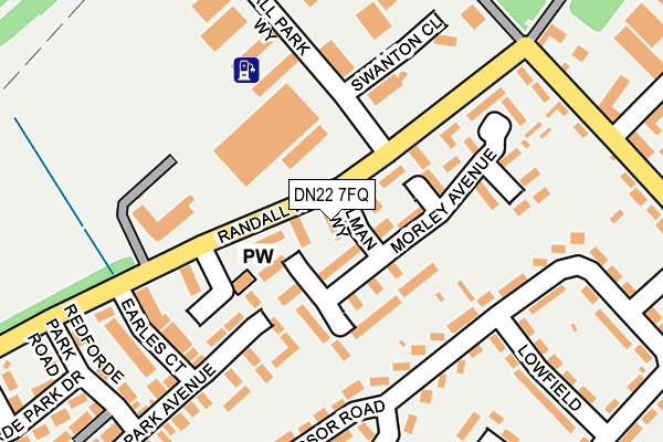 DN22 7FQ map - OS OpenMap – Local (Ordnance Survey)