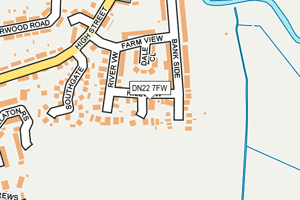 DN22 7FW map - OS OpenMap – Local (Ordnance Survey)