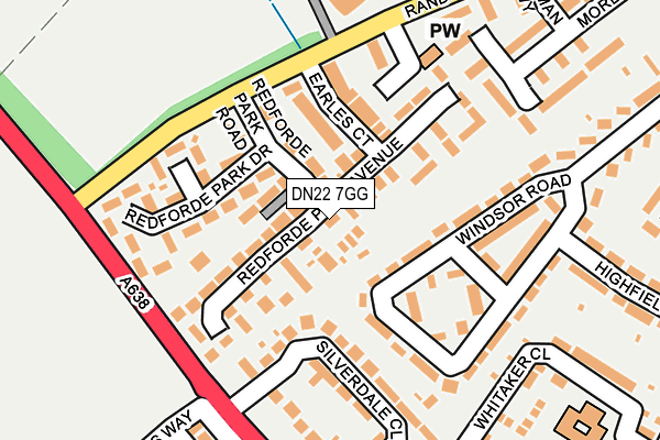 DN22 7GG map - OS OpenMap – Local (Ordnance Survey)