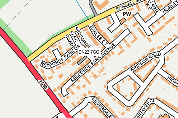 DN22 7GQ map - OS OpenMap – Local (Ordnance Survey)