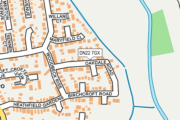 DN22 7GX map - OS OpenMap – Local (Ordnance Survey)
