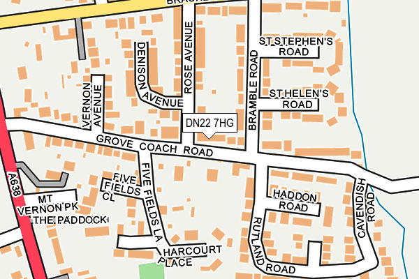 DN22 7HG map - OS OpenMap – Local (Ordnance Survey)