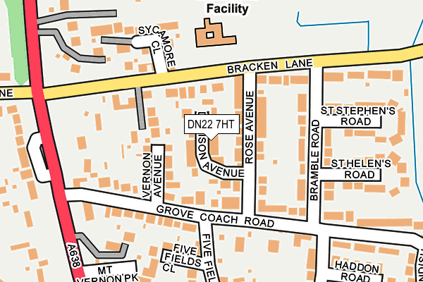 DN22 7HT map - OS OpenMap – Local (Ordnance Survey)