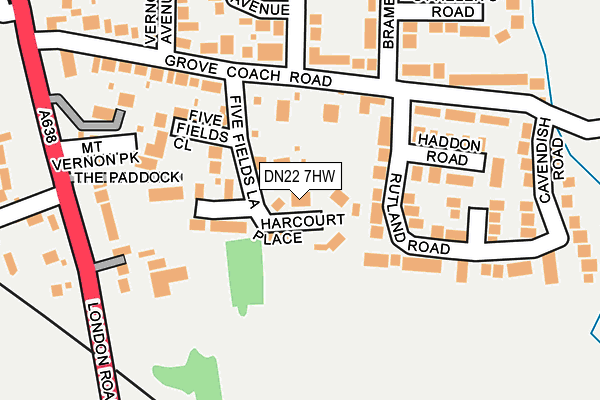 DN22 7HW map - OS OpenMap – Local (Ordnance Survey)