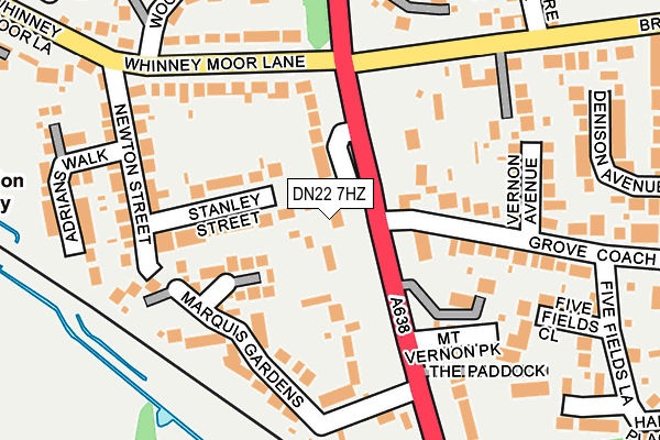 DN22 7HZ map - OS OpenMap – Local (Ordnance Survey)