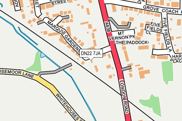 DN22 7JA map - OS OpenMap – Local (Ordnance Survey)