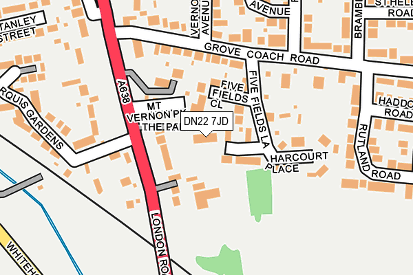 DN22 7JD map - OS OpenMap – Local (Ordnance Survey)