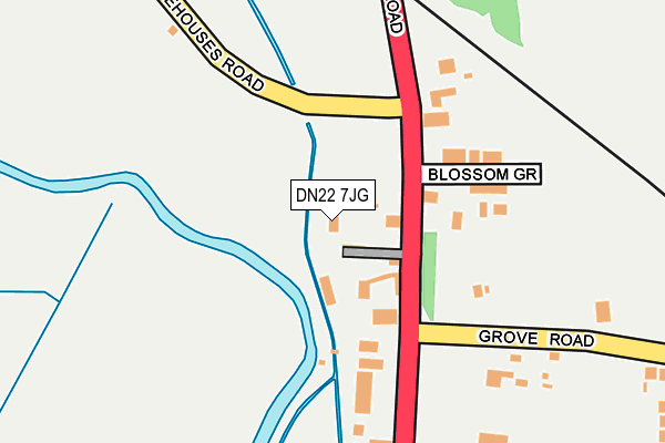 DN22 7JG map - OS OpenMap – Local (Ordnance Survey)