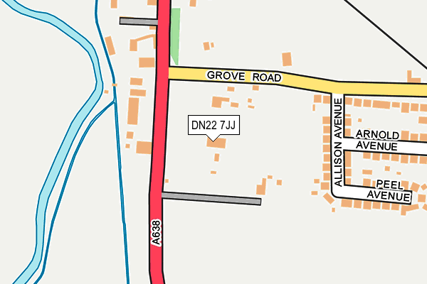 DN22 7JJ map - OS OpenMap – Local (Ordnance Survey)
