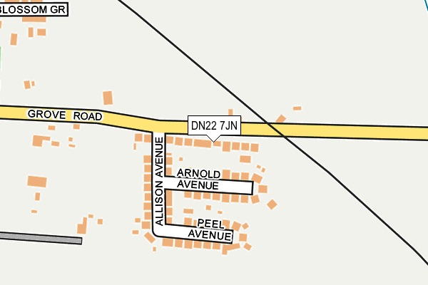 DN22 7JN map - OS OpenMap – Local (Ordnance Survey)