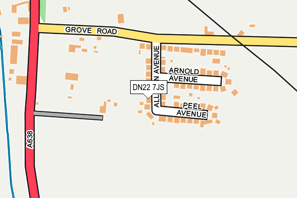 DN22 7JS map - OS OpenMap – Local (Ordnance Survey)