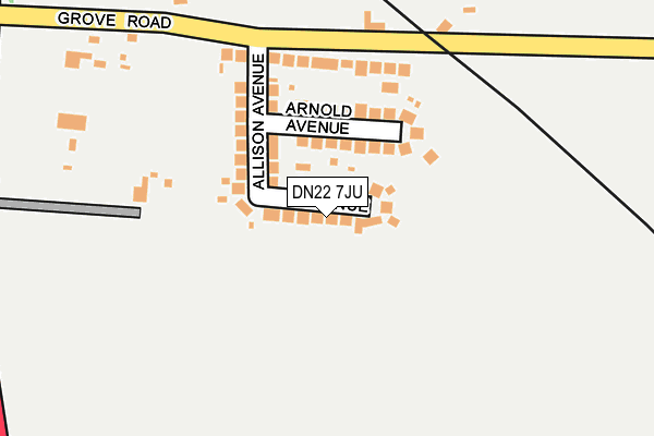 DN22 7JU map - OS OpenMap – Local (Ordnance Survey)