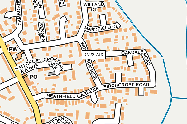 DN22 7JX map - OS OpenMap – Local (Ordnance Survey)