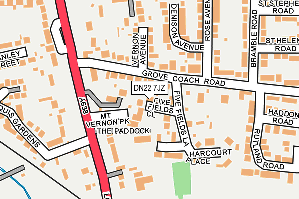 DN22 7JZ map - OS OpenMap – Local (Ordnance Survey)