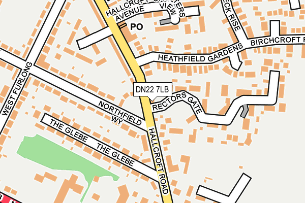 DN22 7LB map - OS OpenMap – Local (Ordnance Survey)