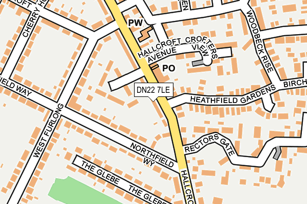 DN22 7LE map - OS OpenMap – Local (Ordnance Survey)