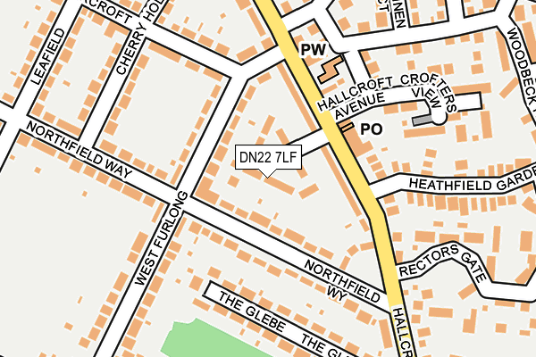 DN22 7LF map - OS OpenMap – Local (Ordnance Survey)