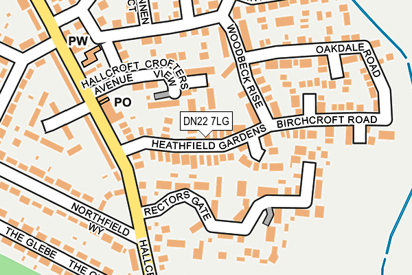 DN22 7LG map - OS OpenMap – Local (Ordnance Survey)