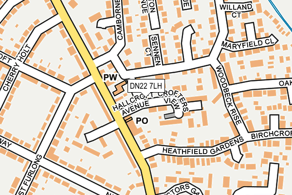 DN22 7LH map - OS OpenMap – Local (Ordnance Survey)