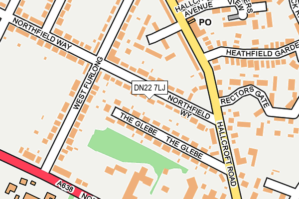 DN22 7LJ map - OS OpenMap – Local (Ordnance Survey)
