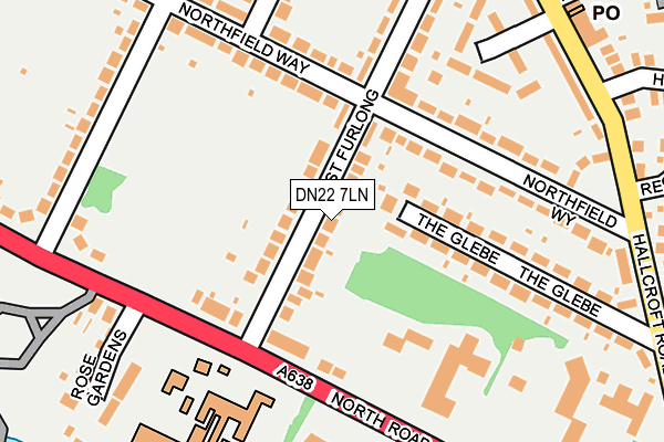 DN22 7LN map - OS OpenMap – Local (Ordnance Survey)