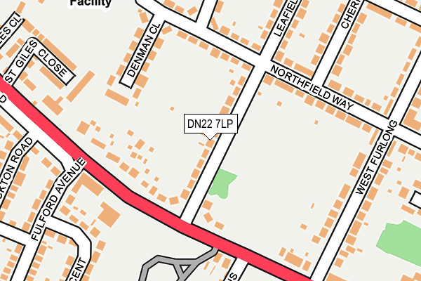 DN22 7LP map - OS OpenMap – Local (Ordnance Survey)