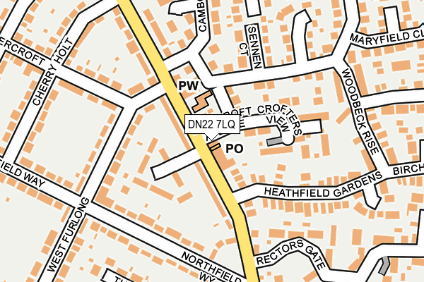 DN22 7LQ map - OS OpenMap – Local (Ordnance Survey)