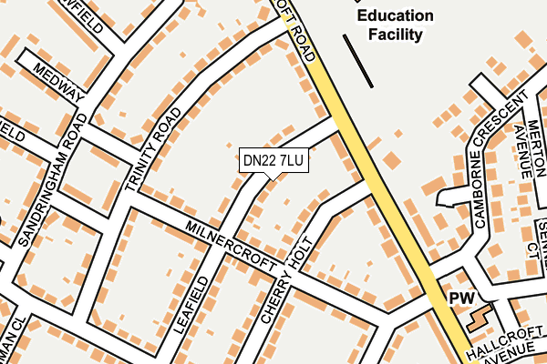DN22 7LU map - OS OpenMap – Local (Ordnance Survey)