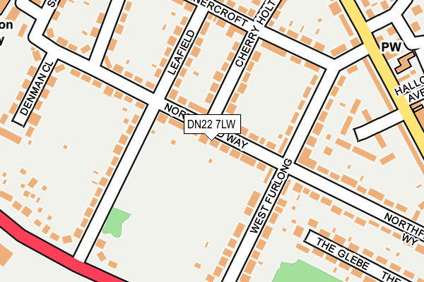 DN22 7LW map - OS OpenMap – Local (Ordnance Survey)