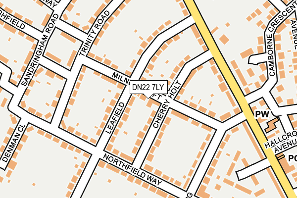 DN22 7LY map - OS OpenMap – Local (Ordnance Survey)
