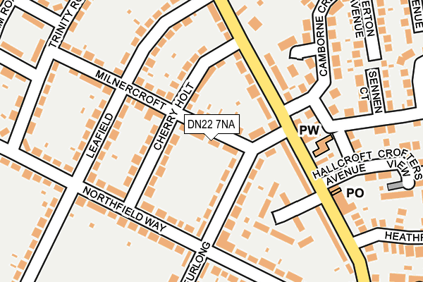 DN22 7NA map - OS OpenMap – Local (Ordnance Survey)