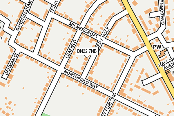 DN22 7NB map - OS OpenMap – Local (Ordnance Survey)