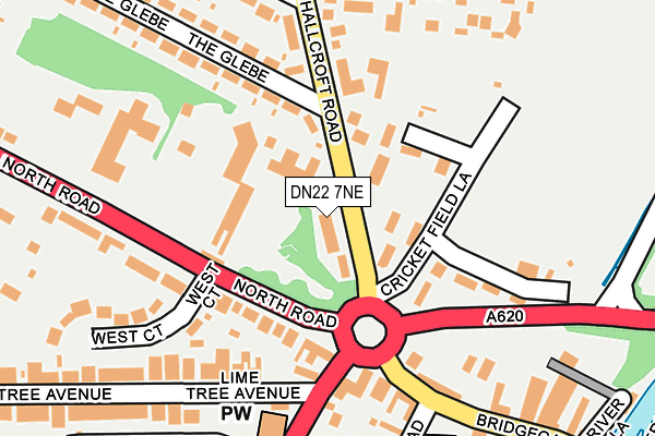 DN22 7NE map - OS OpenMap – Local (Ordnance Survey)