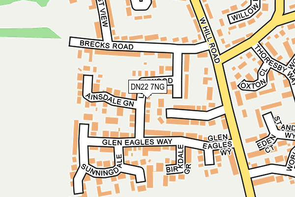DN22 7NG map - OS OpenMap – Local (Ordnance Survey)
