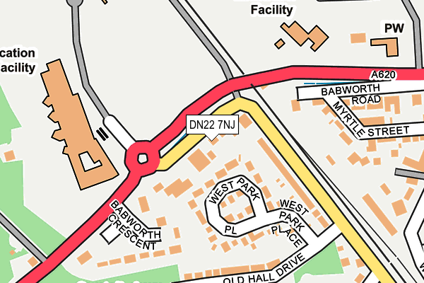 DN22 7NJ map - OS OpenMap – Local (Ordnance Survey)