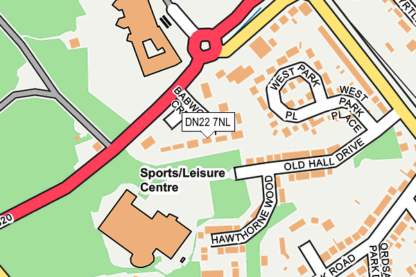 DN22 7NL map - OS OpenMap – Local (Ordnance Survey)