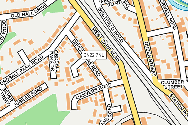 DN22 7NU map - OS OpenMap – Local (Ordnance Survey)
