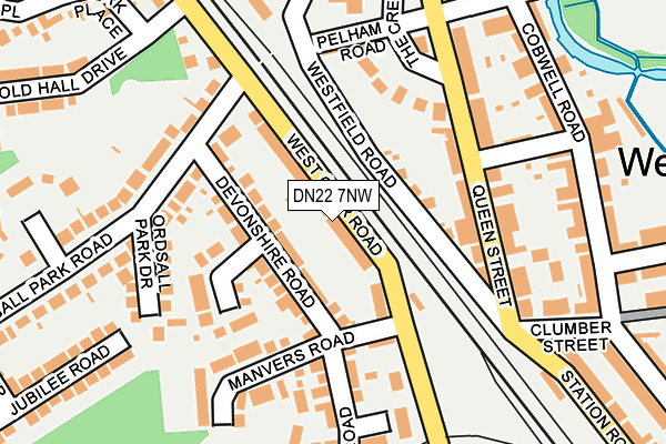 DN22 7NW map - OS OpenMap – Local (Ordnance Survey)