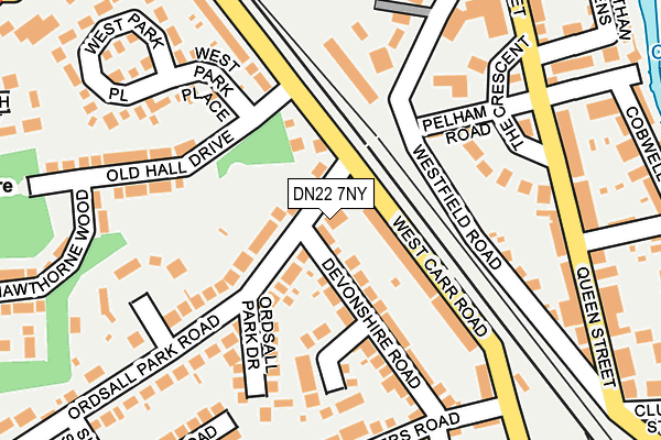 DN22 7NY map - OS OpenMap – Local (Ordnance Survey)