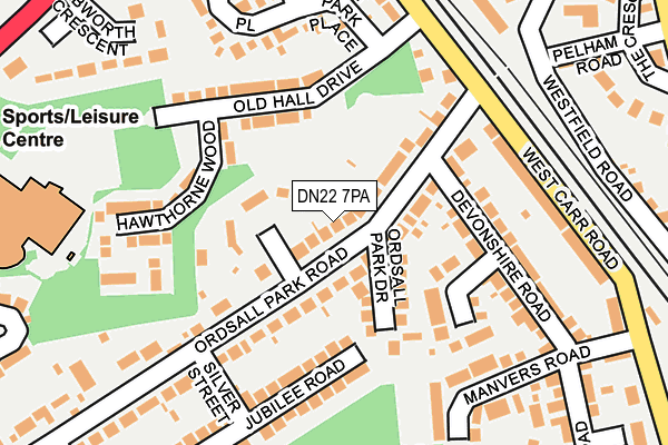 DN22 7PA map - OS OpenMap – Local (Ordnance Survey)