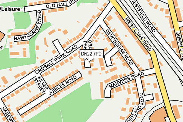 DN22 7PD map - OS OpenMap – Local (Ordnance Survey)