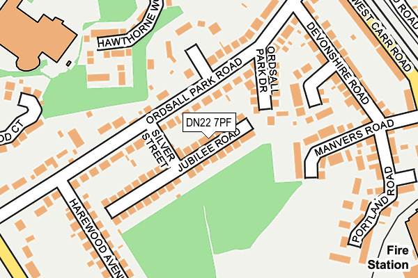 DN22 7PF map - OS OpenMap – Local (Ordnance Survey)
