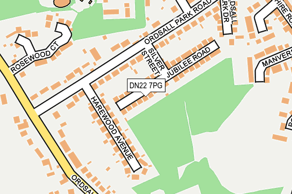 DN22 7PG map - OS OpenMap – Local (Ordnance Survey)