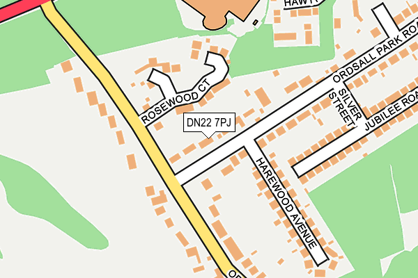 DN22 7PJ map - OS OpenMap – Local (Ordnance Survey)