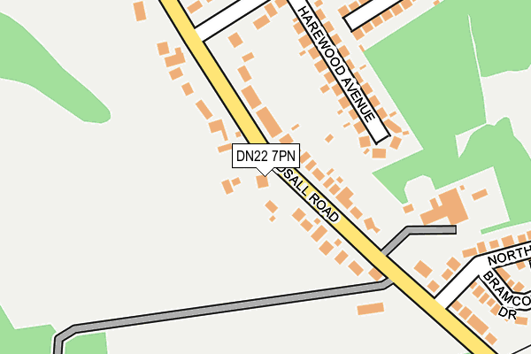 DN22 7PN map - OS OpenMap – Local (Ordnance Survey)